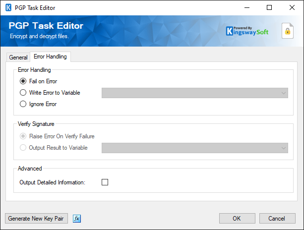SSIS PGP Task Editor - Error Handling